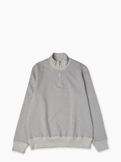 Merz b. Schwanen MERZ B. SCHWANEN 343Z SWEATSHIRT HALF ZIP MOCK NECK GREY MELANGE