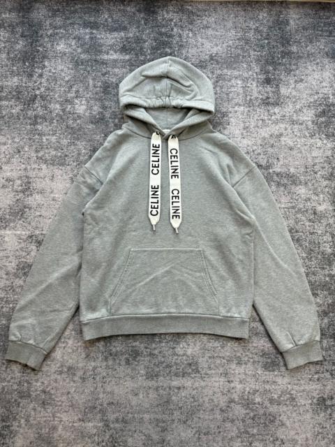 CELINE Celine gray drawstring logo hoodie