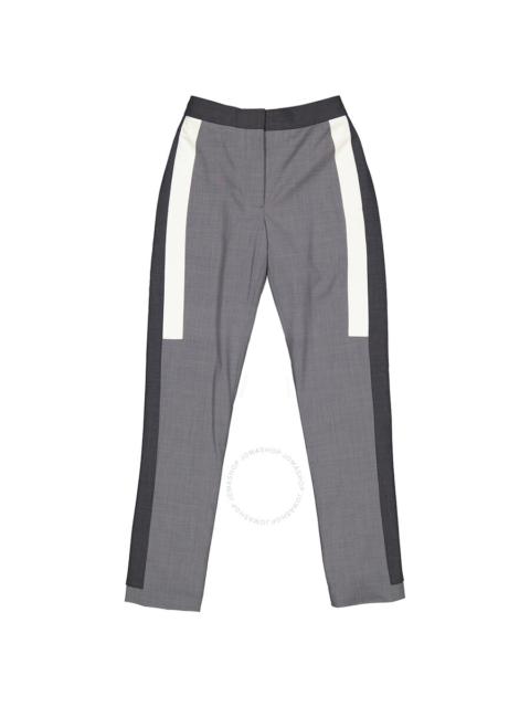 Burberry Burberry Contrast Stripe Crop Wool Trousers In Grey