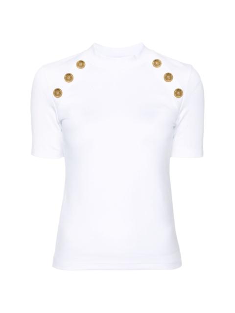 Balmain decorative-button T-shirt