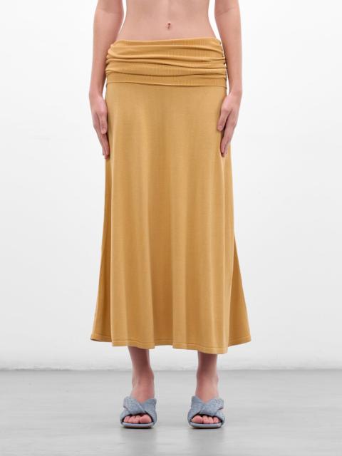 AYA MUSE Rylin Saffron Draped Silk Skirt