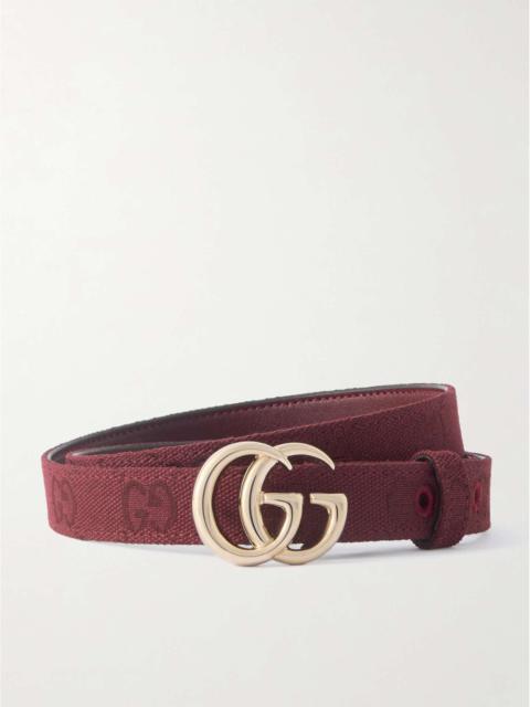 GG Marmont canvas-jacquard belt Burgundy