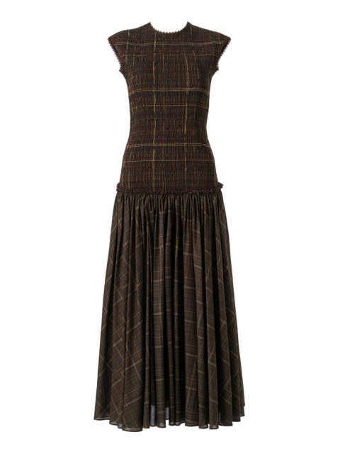 SIEDRÉS Renes Smocked Cotton Maxi Dress multi