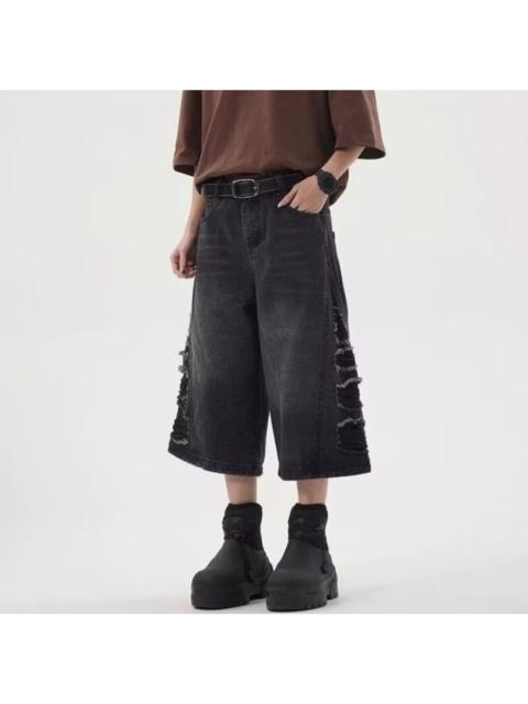 Archival Clothing - Unnamed black distressed harajuku jort pant