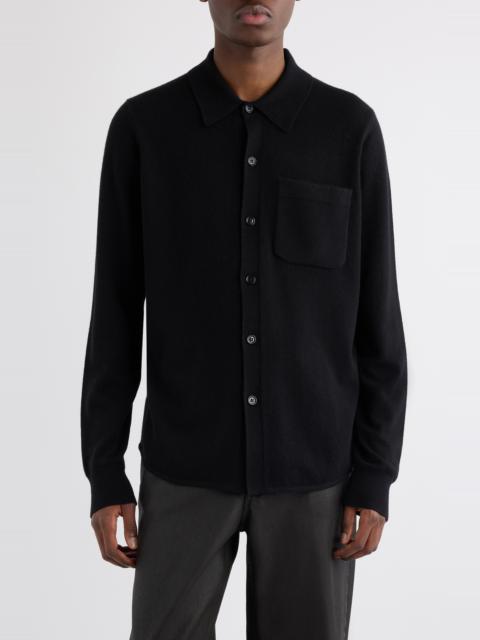 Dries Van Noten Dries Van Noten Monaco Cashmere Button-Up Shirt in Black at Nordstrom