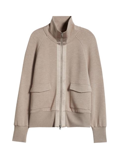 VARLEY Varley Roxbury Zip-Up Sweatshirt in Taupe Marl at Nordstrom