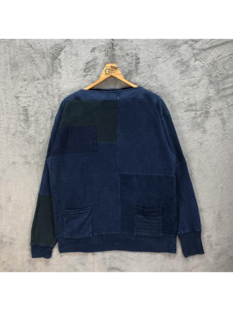 NIGEL CABOURN PATCHWORK INDIGO SWEATSHIRTS #5337-185