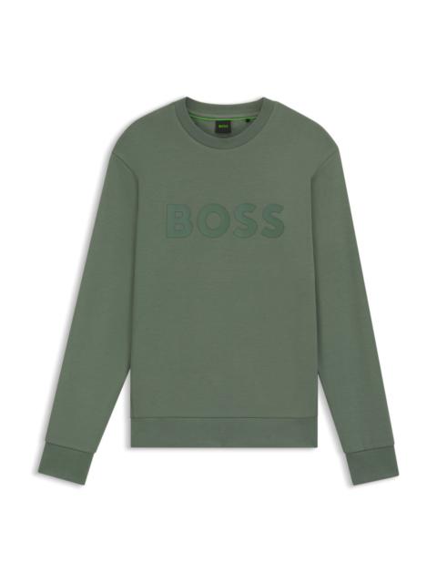 BOSS STRETCH-COTTON SWEATSHIRT WITH SANDWICH LOGO