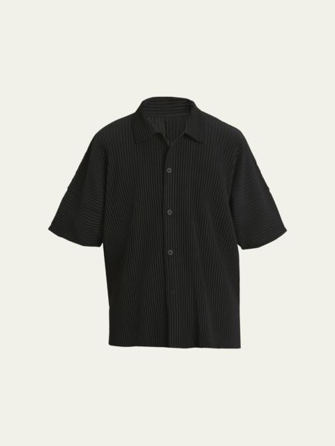 Men's Pleated Camp Shirt