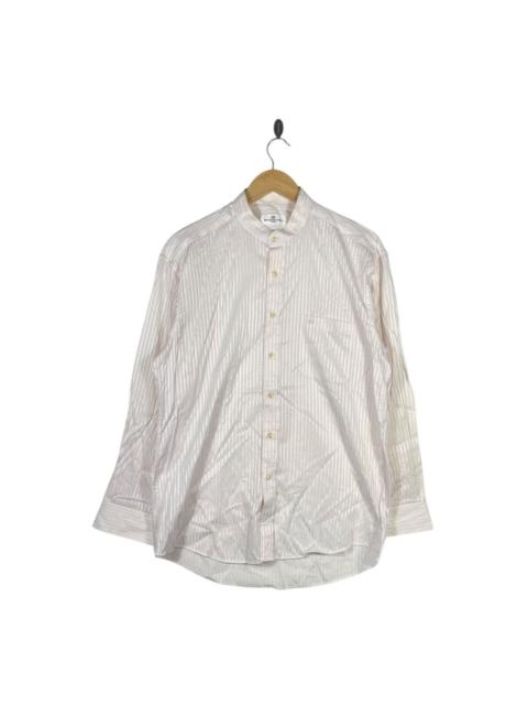 BALENCIAGA Vintage BALENCIAGA Paris Textured Stripe Band Collar Shirt