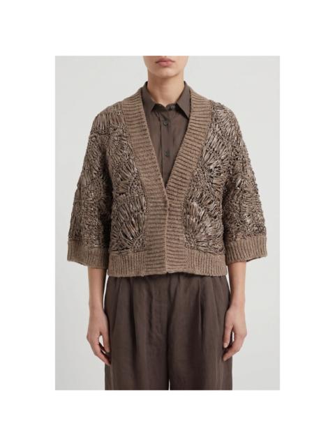 Brunello Cucinelli Brunello Cucinelli Wotaupe Open Knit Sweater