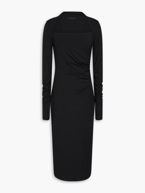 Helmut Lang Ruched stretch-jersey midi dress