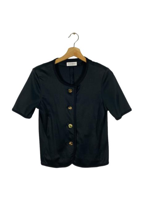 Other Designers Vintage - Vintage 90s Yves Saint Laurent Top Button M Size Black Color