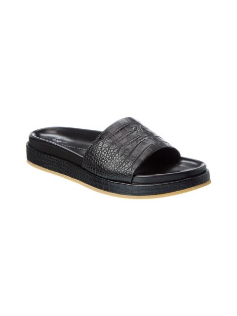 Giuseppe Zanotti Indi 10 Croc-Embossed Leather Slide