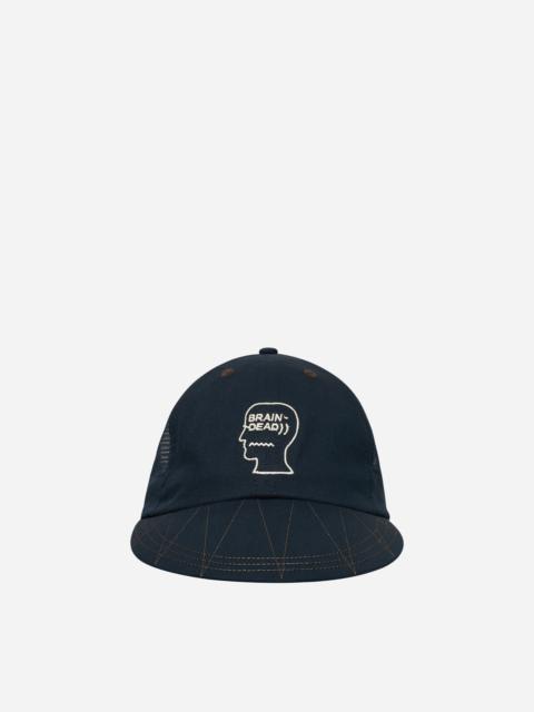 BRAIN DEAD Logohead Mesh Long Brim Hat Navy