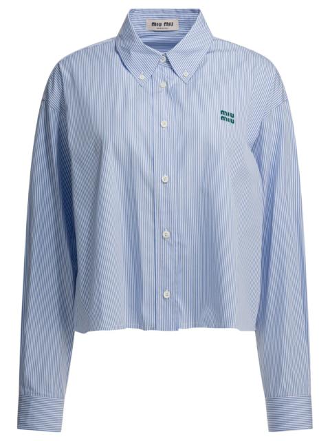 Miu Miu Miu Miu Poplin Shirt With Logo