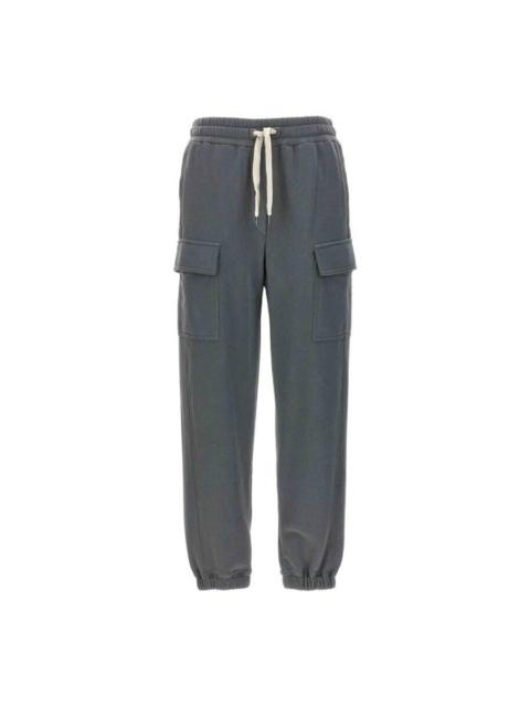 Brunello Cucinelli Brunello Cucinelli Wodark Grey Cotton Cargo Trousers