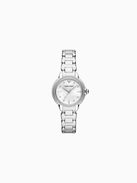 EMPORIO ARMANI THREE-HAND STAINLESS STEEL WATCH
