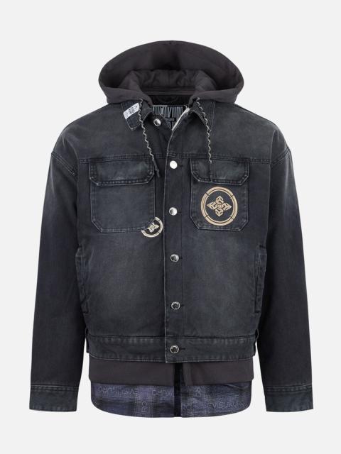 EVISU Multi-pocket and Layering Effect Relax Fit Trucker Jacket