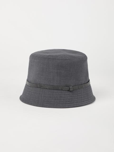 Brunello Cucinelli Tropical luxury wool bucket hat with shiny band