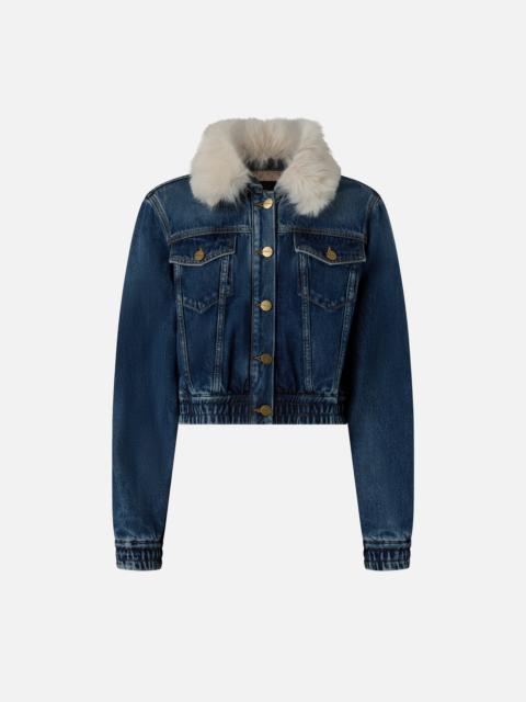 PINKO DENIM TRUCKER JACKET WITH SOFT COLLAR