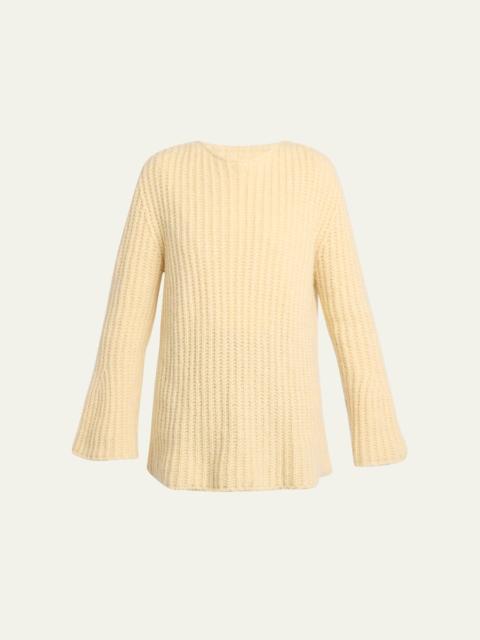 The Row Mirr Bell-Sleeve Cashmere Rib Sweater