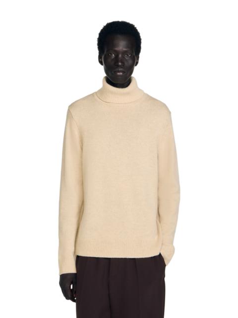 Sandro SANDRO Wool and cashmere turtleneck sweater in Beige at Nordstrom
