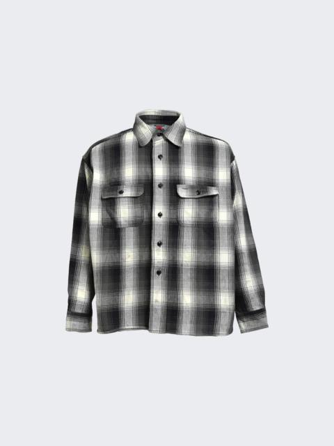SAINT M×××××× X Berberjin Plaid Flannel Shirt Grey