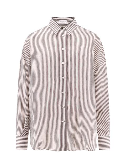 Striped Linen And Silk Shirt