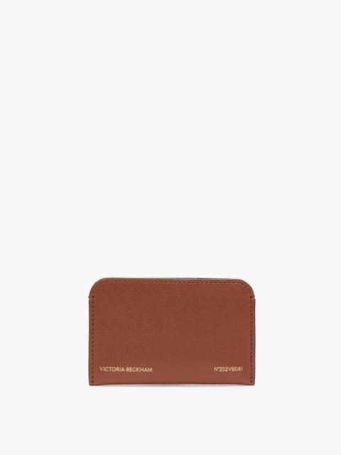 Victoria Beckham Envelope Card Holder In Tan Smooth Leather