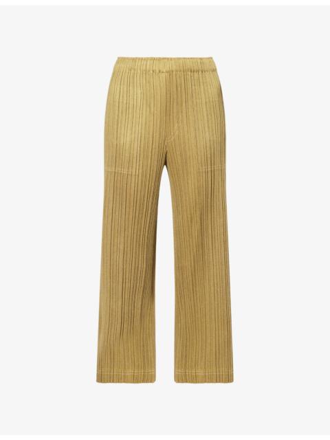 Pleats Please Issey Miyake Crop-Leg Regular-Fit Knitted Trousers