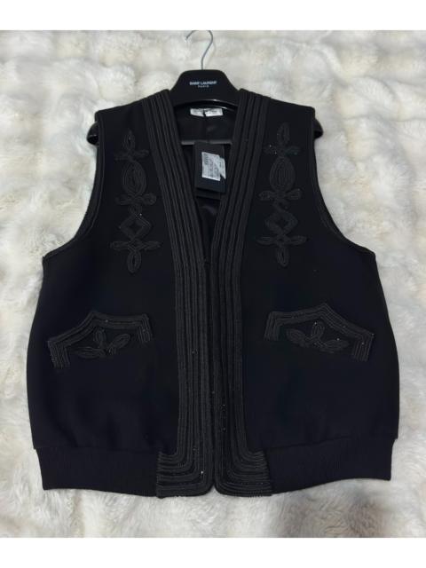 SAINT LAURENT Saint Laurent (YSL) Brand-New Runway Rhinestone-Embroidered Vest