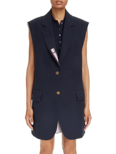 Oversize Sleeveless Cotton Blend Blazer