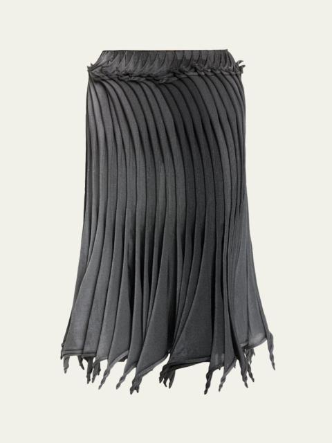 Alaïa Sculptural Pleated Midi Skirt