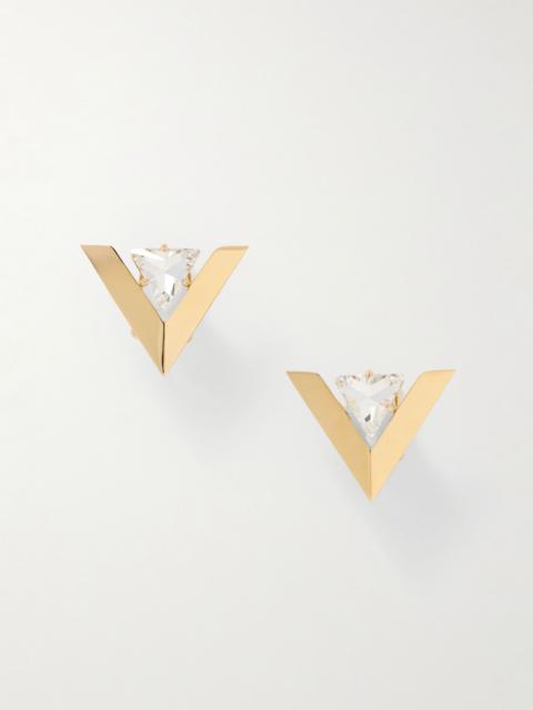 Valentino Je Les V crystal-embellished gold-tone earrings Gold