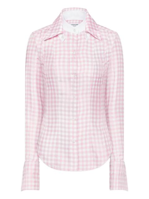 Thom Browne Silk Twill Gingham Shirt Women