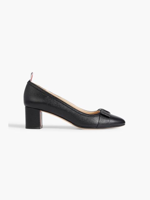 Thom Browne Bow-detailed pebbled-leather pumps