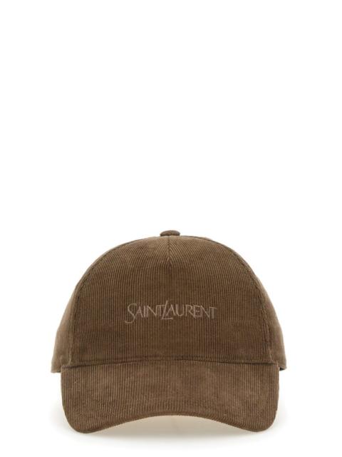 SAINT LAURENT CAPPELLO DA BASEBALL IN VELLUTO A COSTE