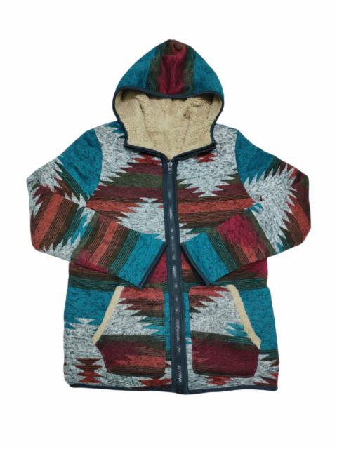Other Designers Archival Clothing - Vintage Fleece Sherpa Hooded Jacket Native Reversible