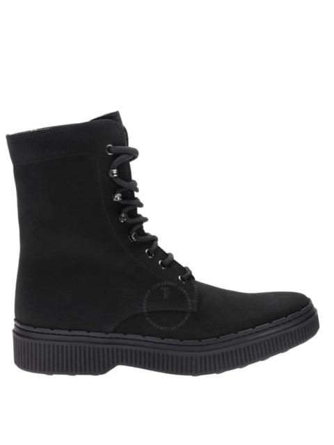 Tod's Tods Men's Black Suede Lace-Up Stivaletto Gomma Ankle Boots