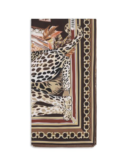 FERRAGAMO Ferragamo Women Leopard-Print Silk Scarf