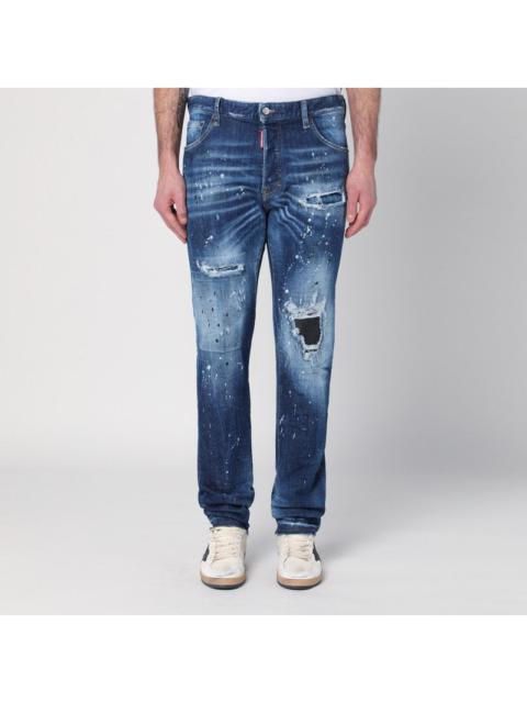 Dsquared2 Faded blue jeans with rips and splashes