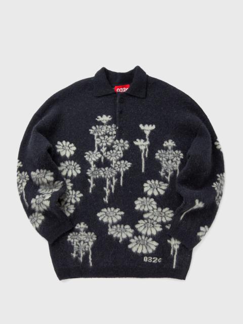 032c MELTING DAISIES KNIT LS POLO SHIRT