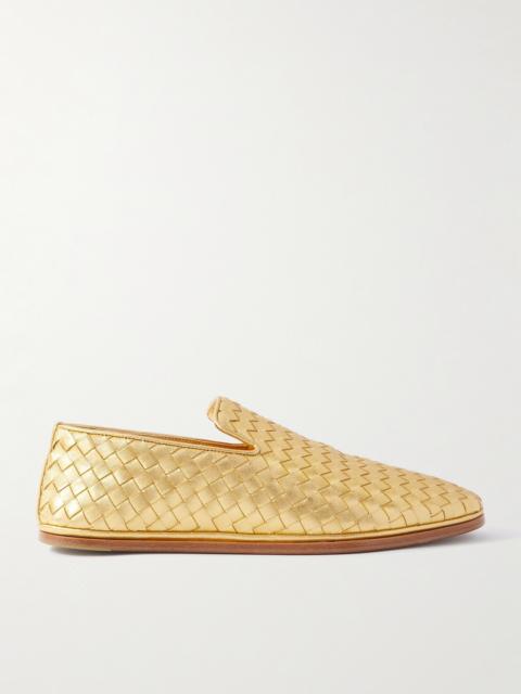 Bottega Veneta Sunday Intrecciato Metallic Leather Loafers