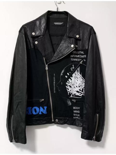 UNDERCOVER Undercovrr 22ss printed motorcycle stitching leather jacket sn limited jacket