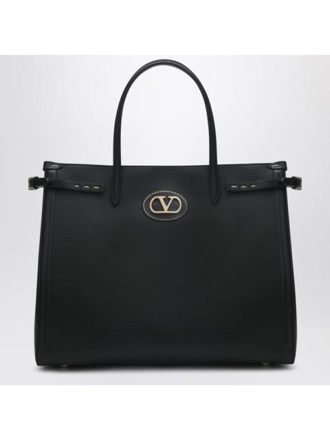 Valentino Valentino Garavani Black Leather Medium Antibes Tote Bag Women