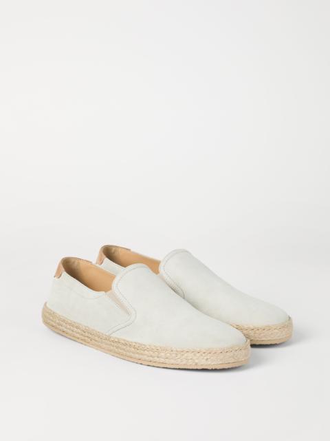 Brunello Cucinelli Suede slip-ons with rope insert