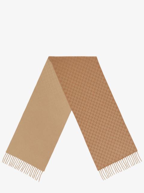 GUCCI Gucci GG Wool and Cashmere Scarf Beige Men