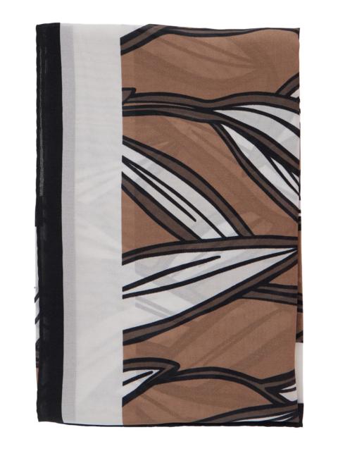 Brunello Cucinelli Brunello Cucinelli Women Brown Scarf With All-Over Print In Silk For Women
