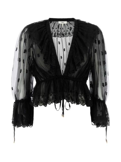 Chloé Chloe Women Black Tulle Top